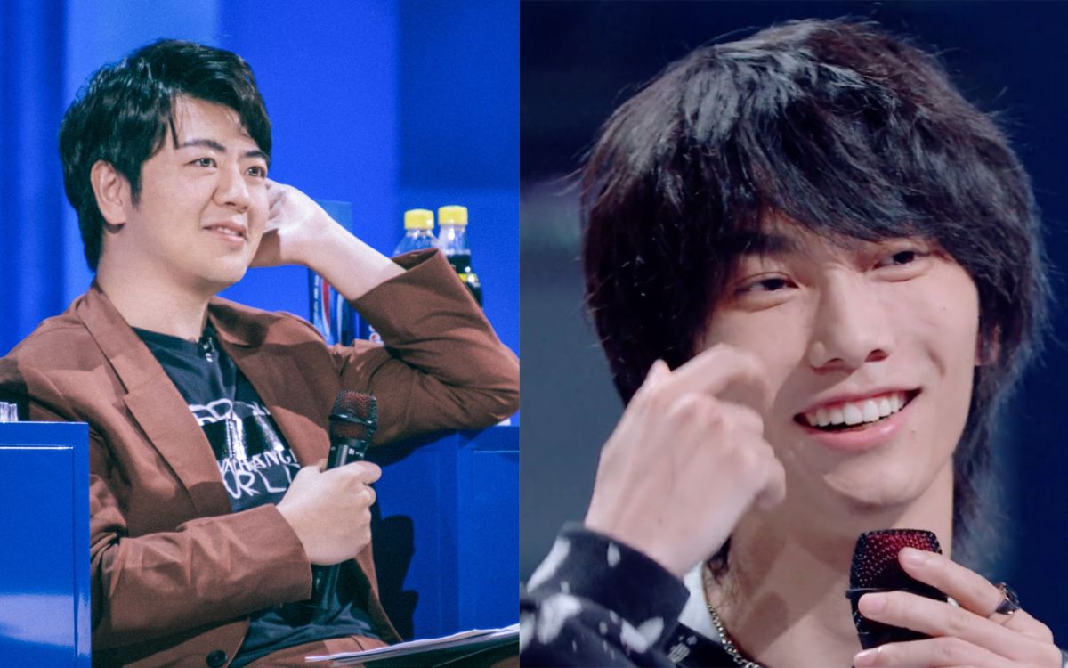 ▲郎朗（左）幫學員達西（右）追星周杰倫。（圖／WeTV提供） 