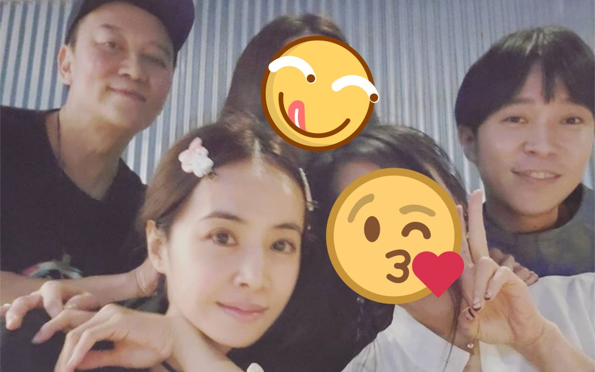 ▲青峰（右）同框3大女神。（圖／青峰IG）  