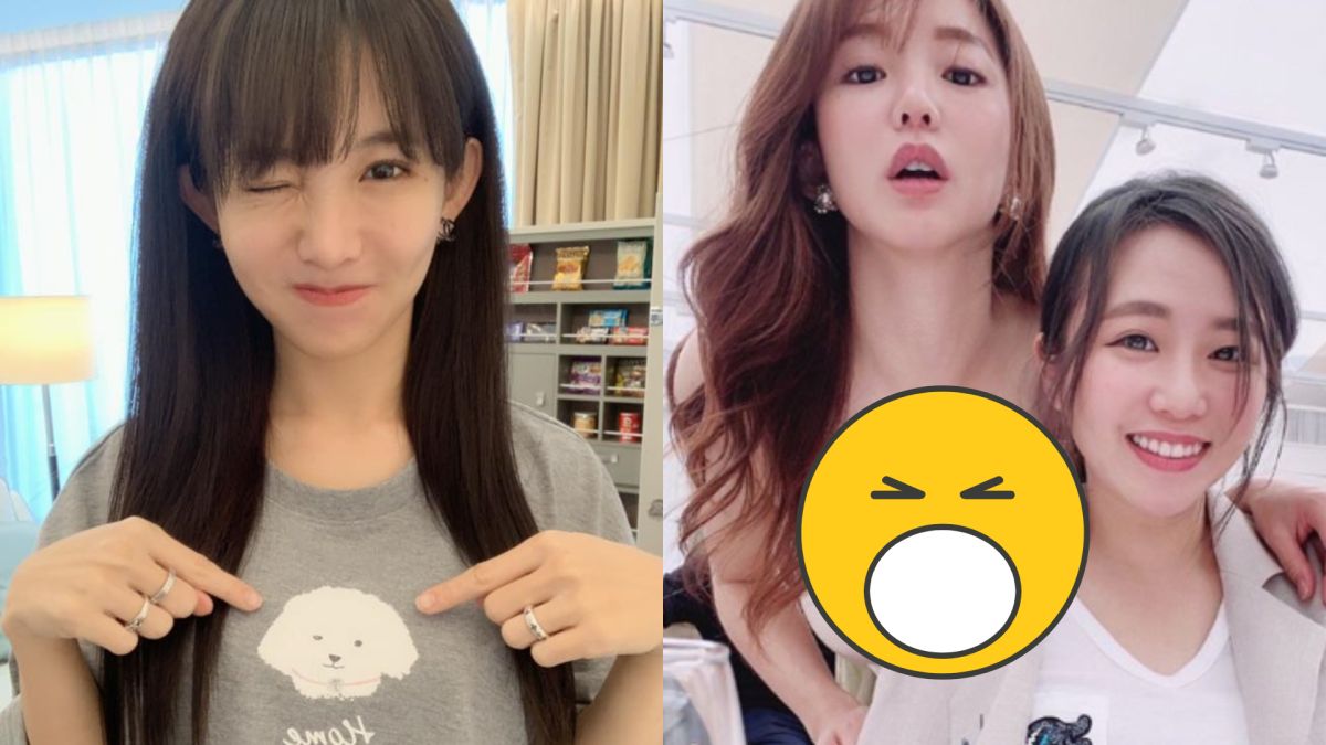 ▲瑤瑤的低胸禮服太露，閨密茵聲出手護駕。（圖／瑤瑤臉書、茵聲IG）