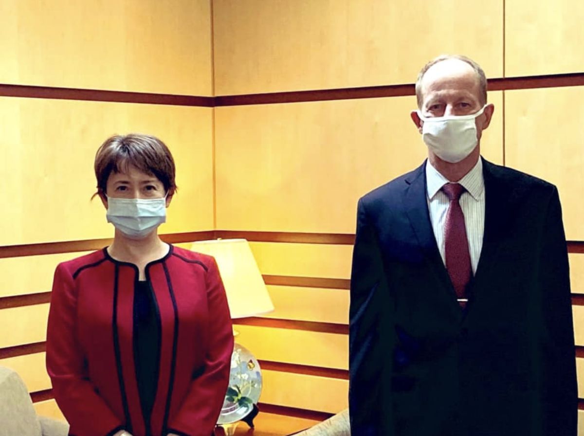 ▲蕭美琴與美國國務院助理國務卿 David Stilwell （圖／取自蕭美琴臉書）