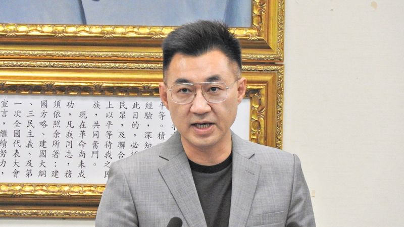 ▲國民黨主席江啟臣29日在中常會上公開呼籲蔡英文總統「回到中華民國」,不要淪為美中對撞下的棄子。(
