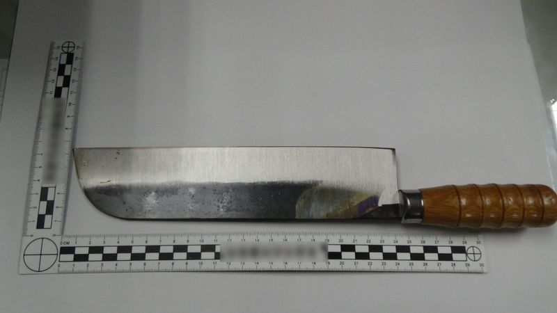 ▲高雄市左營區昨(30)日下午發生一起當街砍人案件,一名女子遭女網友持25公分水果刀刺傷左上臂及左大腿。(圖/記者郭凱杰翻攝)