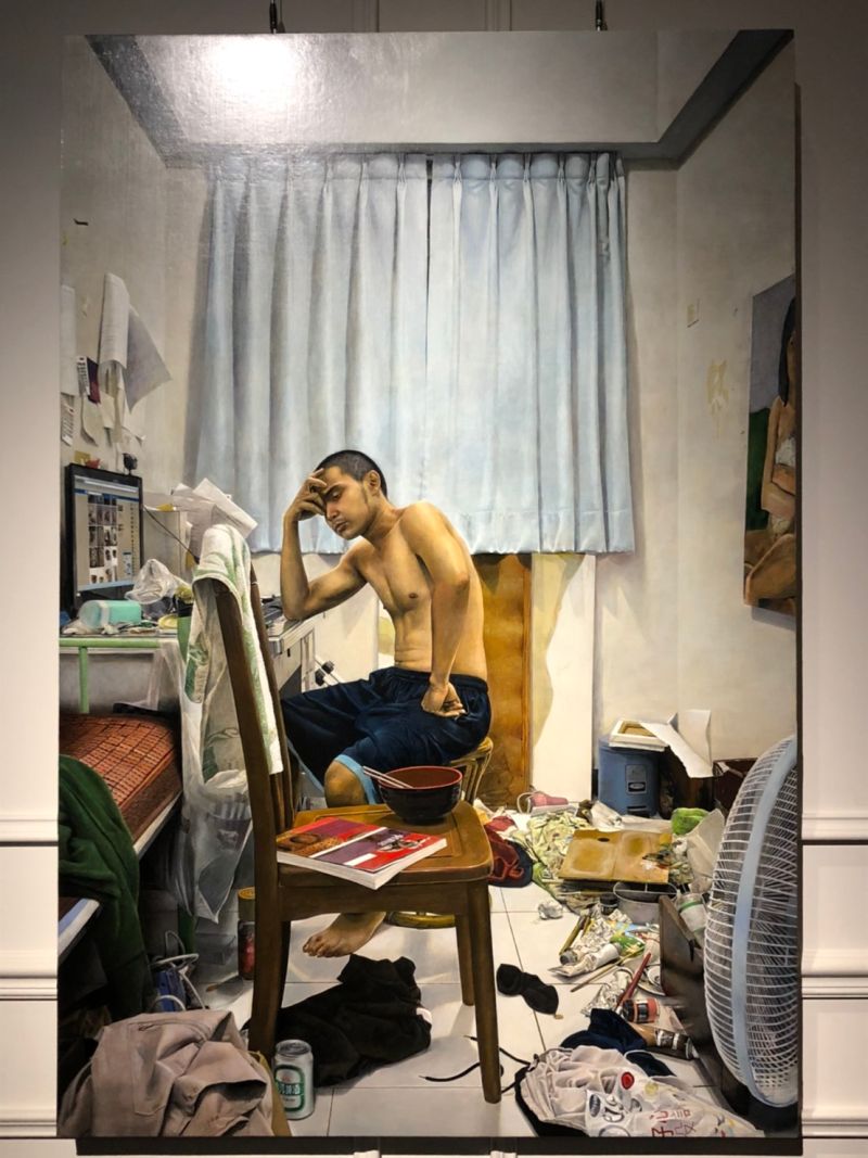 ▲西畫組黃俊傑作品「自強路124」(圖/記者林怡孜攝,2020,07,31)