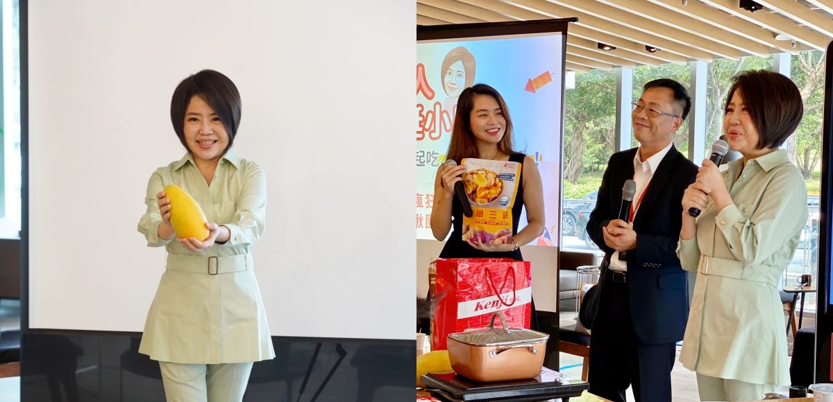 ▲于美人現身活動力挺小農。（圖／賈立傑攝影、《姊妹團團賺》提供）