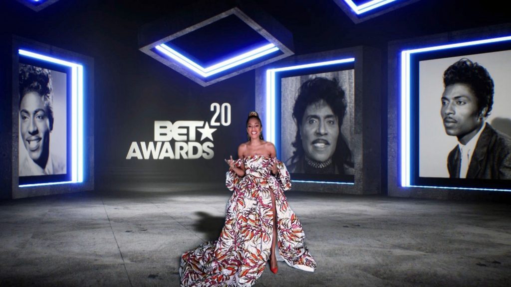 VARIOUS CITIES – JUNE 28: In this screengrab, Amanda Seales is seen during the 2020 BET Awards. The 20th annual BET Awards, which aired June 28, 2020, was held virtually due to restrictions to slow the spread of COVID-19. (Photo by BET Awards 2020/Getty Images via Getty Images)