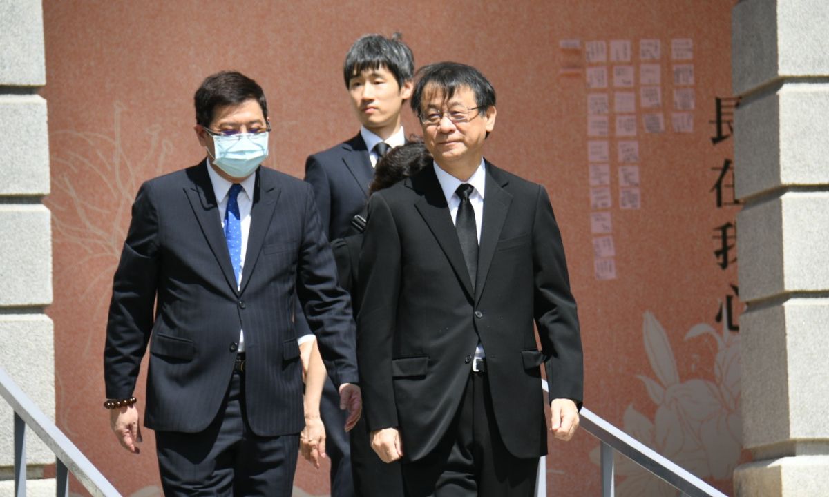 ▲日本駐台代表泉裕泰（右）出席李登輝追思會。（圖／記者林調遜攝，2020.08.01）