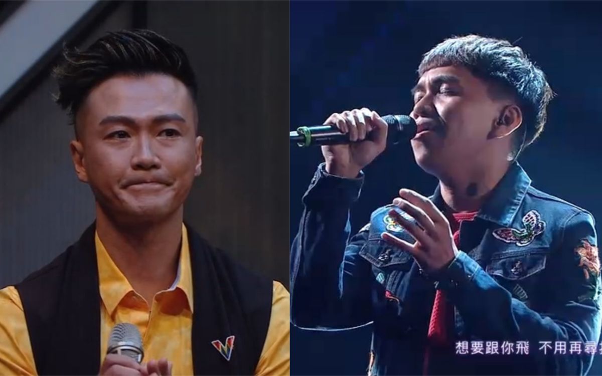 ▲阿拉斯（右）深情演唱《想要跟你飛》逼哭林俊逸（左）。（圖／翻攝平民巨星） 
