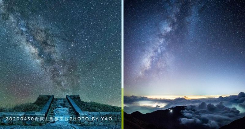 ▲雲海銀河_合歡主峰 (右)、合歡主峰第一觀景台（馬雅平台) （圖｜Lin YT/劉慧瑤提供）