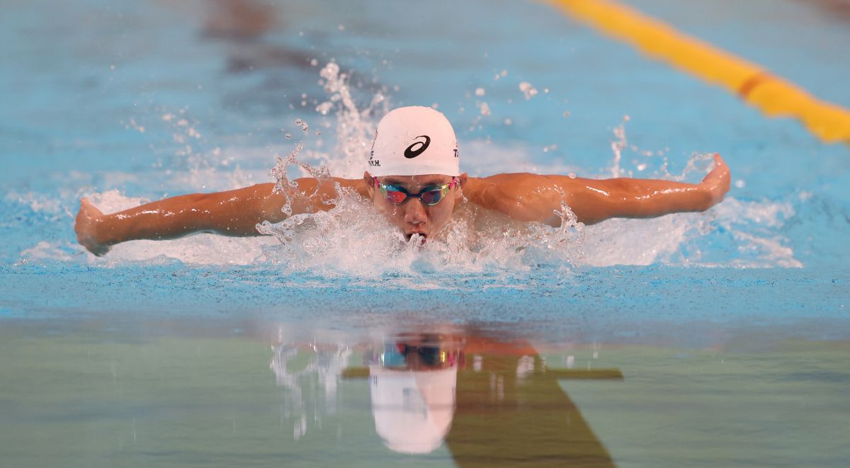▲已拿到奧運游泳A 標的我國名將「建中蝶王」王冠閎，今(2)日在模擬東京奧運對抗賽亮相。（圖／國訓中心提供）