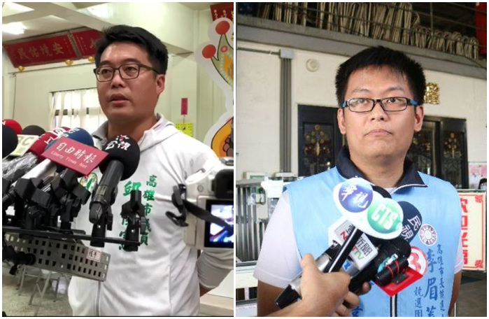 ▲李眉蓁競總發言人呂謦煒（右）、陳其邁競總發言人邱俊憲（左）隔空開砲。（圖／記者鄭婷襄攝、陳其邁競總提供）