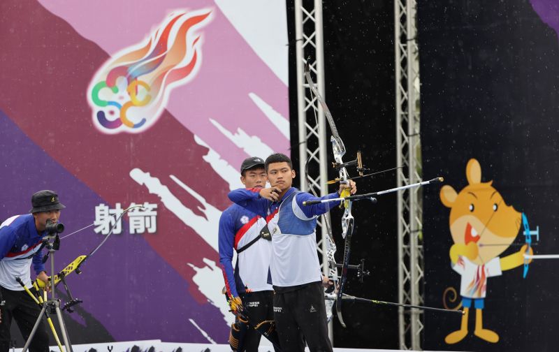 ▲模擬東京奧運對抗賽，19歲射箭小將湯智鈞2個月暴瘦9公斤。（圖／國訓中心提供）