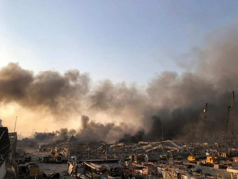 ▲黎巴嫩首都貝魯特（ Beirut ）港口地區週二（ 4 ）發生大爆炸。（圖／翻攝自 Global News/黎巴嫩NNA）