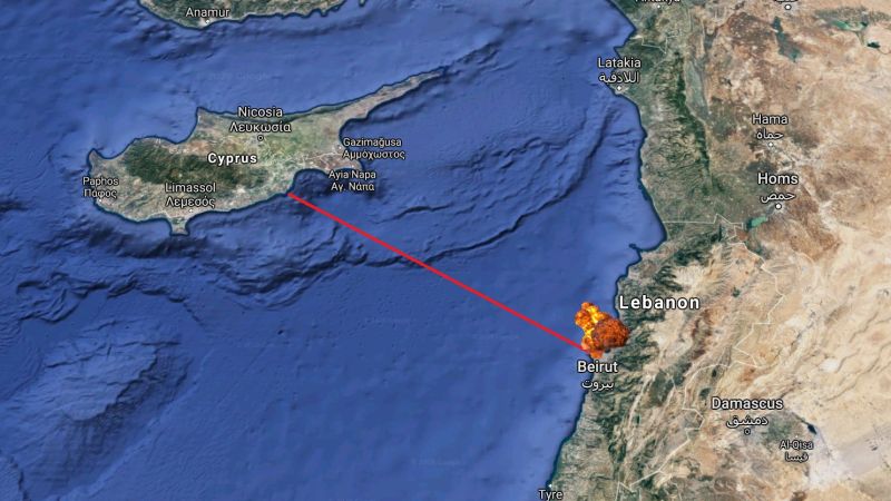▲相隔數234公里的賽普勒斯也能感受到爆炸。（圖／翻攝自
