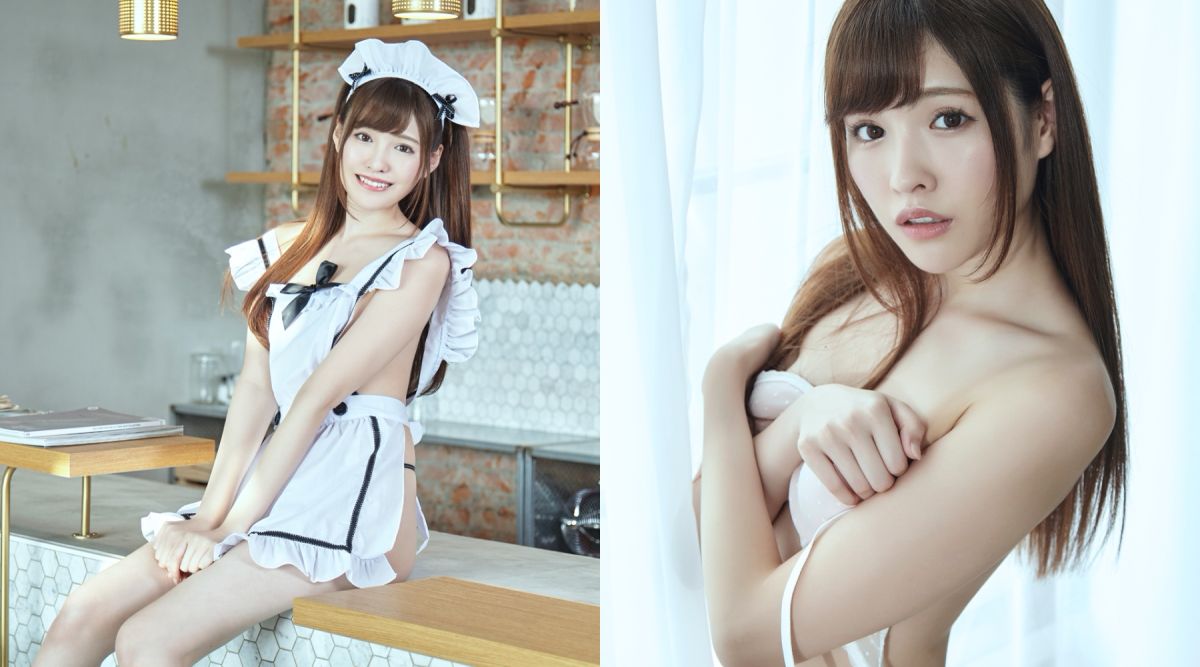 ▲「最強美腿」AV女優橋本有菜，穿女僕裝側露性感上圍。（圖／JKF）