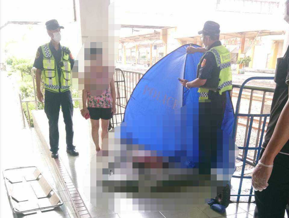 ▲台鐵田中火車站一婦女在月台跌落軌道，慘遭進站區間車撞上、攔腰輾過，當場死亡，全案由鐵路局警察進一步釐清真相。（圖／記者陳雅芳翻攝）