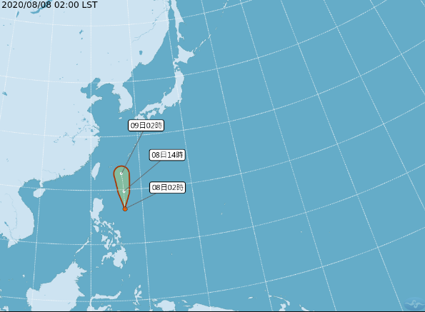 ▲中央氣象局表示，目前熱帶性低氣壓在菲律賓東方海面，向北北西移動，時速30公里，有發展成輕度颱風的趨勢。（圖／擷取自中央氣象局）