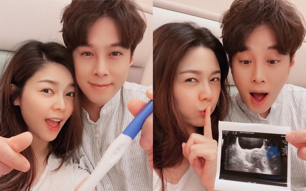 ▲白家綺（左）父親節報喜，宣布升格四寶媽。（圖／民視提供） 