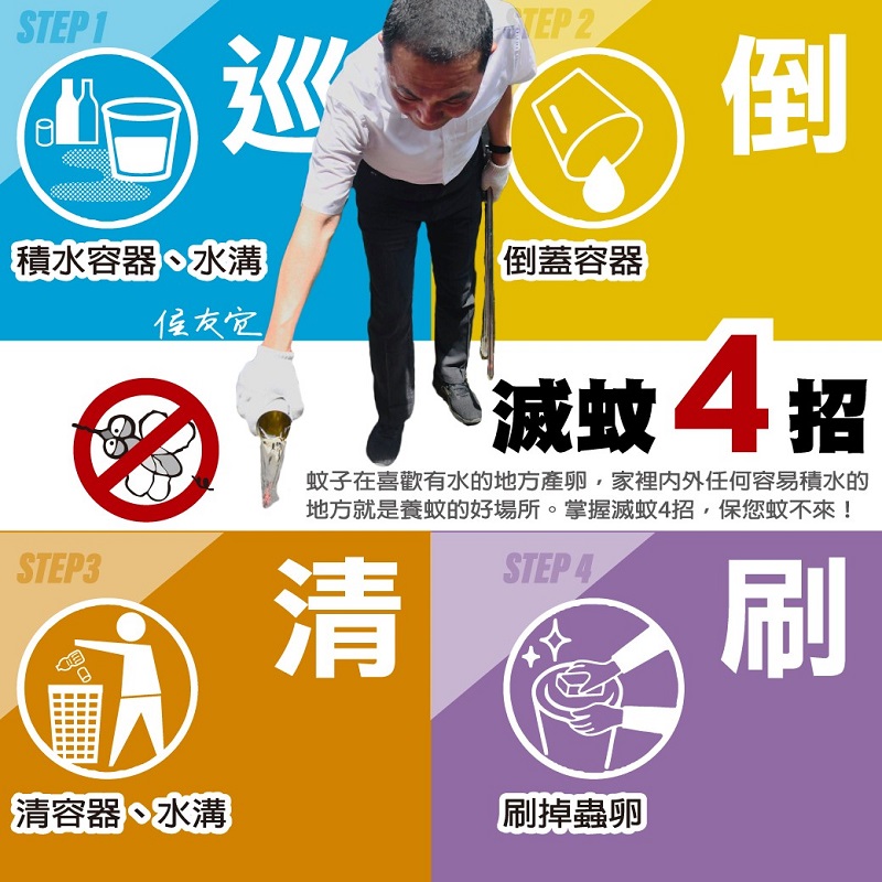 預防登革熱 侯友宜宣導滅蚊4大要領
