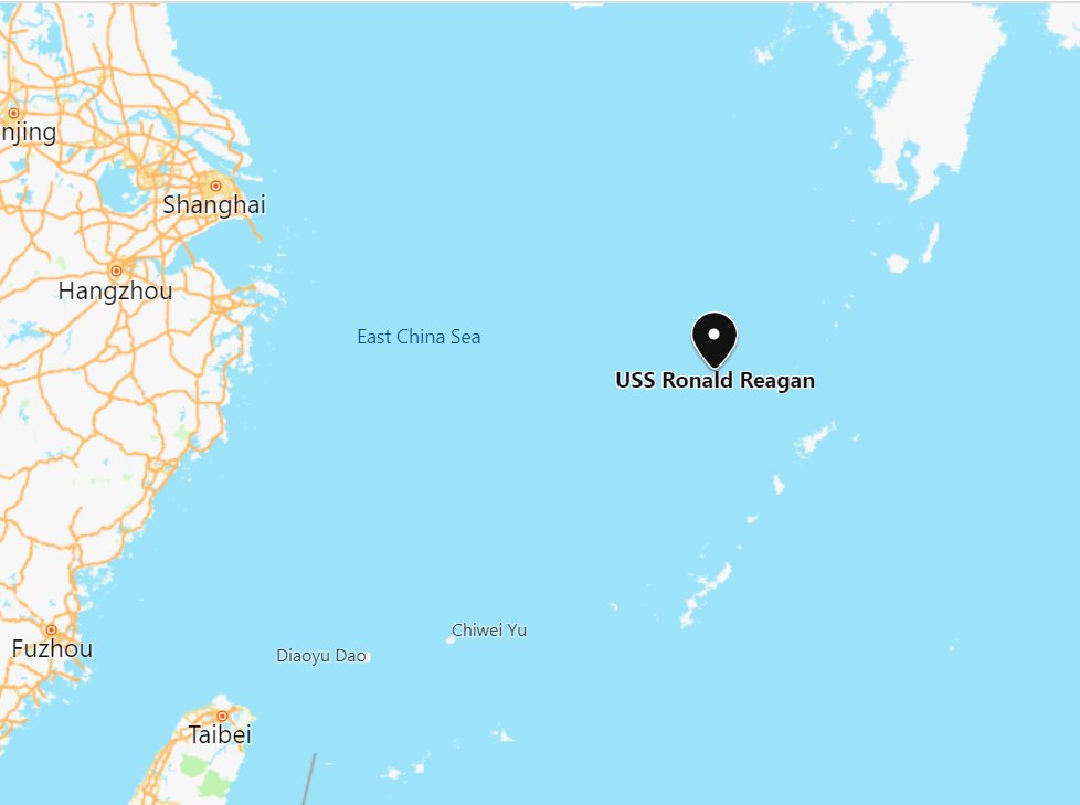 ▲本週於日本進行軍演的雷根號8/8航行於日本與台灣之間的東海。（圖／翻攝自SCSPI Twitter）