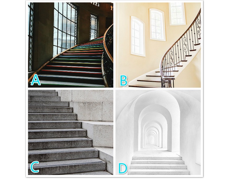 ▲直覺選出最想從哪座樓梯走向天國？預測你的「發財之路」。（圖／翻攝自Look Pretty 美日誌）