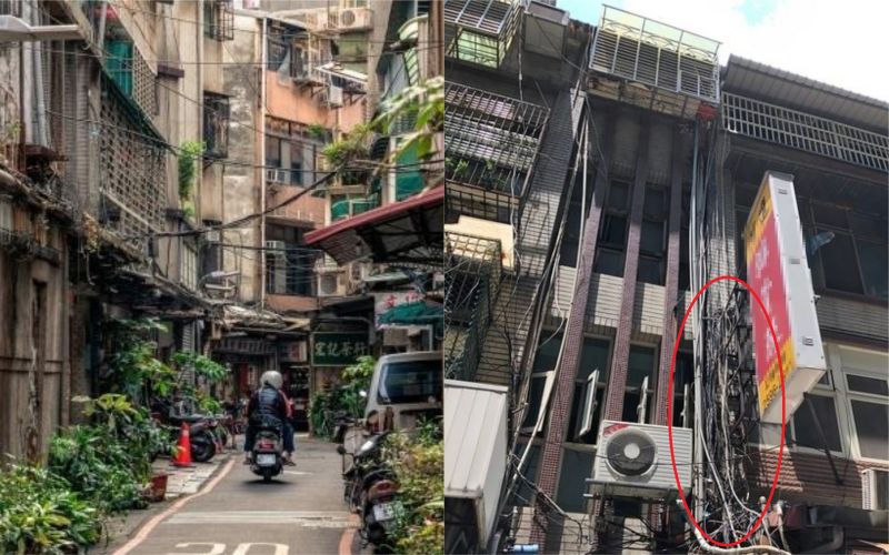 台北老公寓外牆驚見「線路迷宮」!眾曝真相:是惡性循環