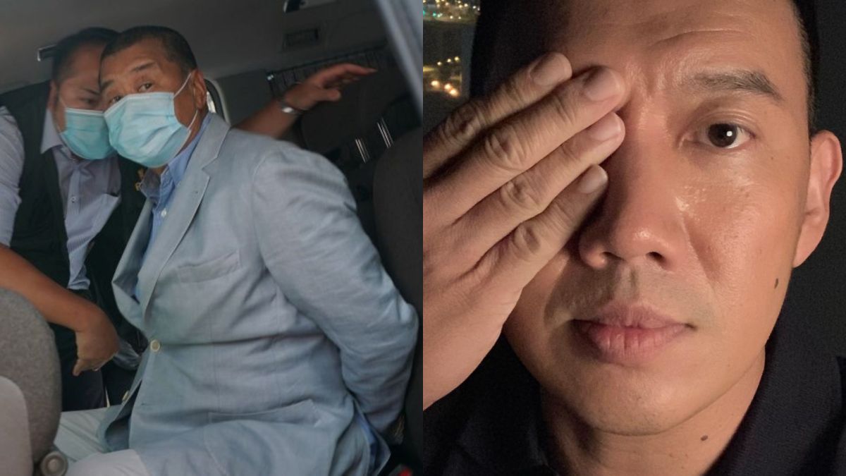 ▲各界名人力挺《蘋果日報》創辦人黎智英（左圖），杜汶澤卻持不同看法。（圖／美聯社、杜汶澤臉書）