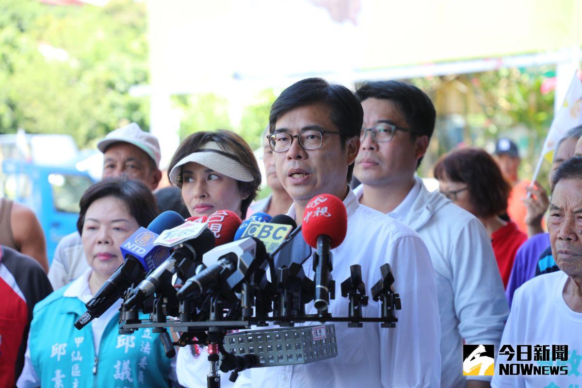 ▲外傳選前之夜李眉蓁陣營可能會請韓國瑜和前市府團隊來站台，陳其邁回應，「市民不希望糾結在舊時代、或是韓市長的糾葛」，815就是一個重新開始的機會。（圖／記者郭俊暉攝，2020.08.12）