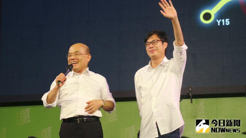 ▲蘇貞昌致詞不忘揶揄韓國瑜,要他顧好登革熱,他卻跑去選總統。(圖/記者鄭婷襄攝,2020.08.14)