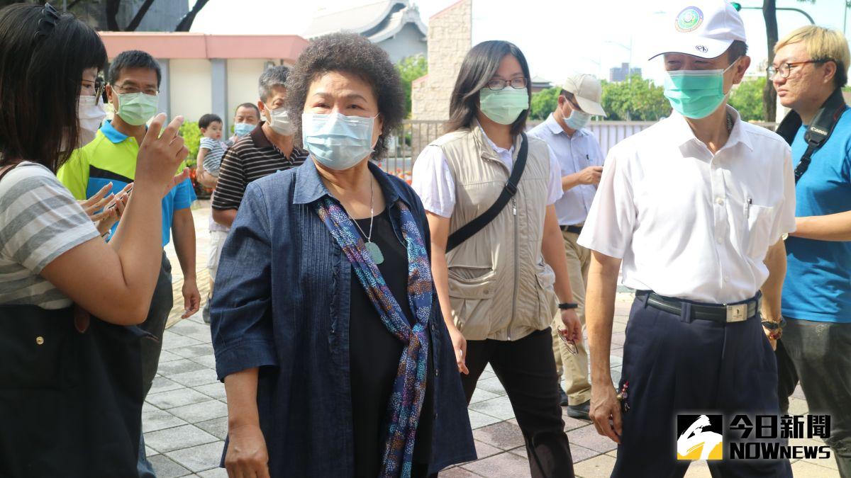 ▲監察院長陳菊今（15）日上午八點四十分到達戶籍地新上國小投票。（圖／記者鄭婷襄攝，2020.08.15）  