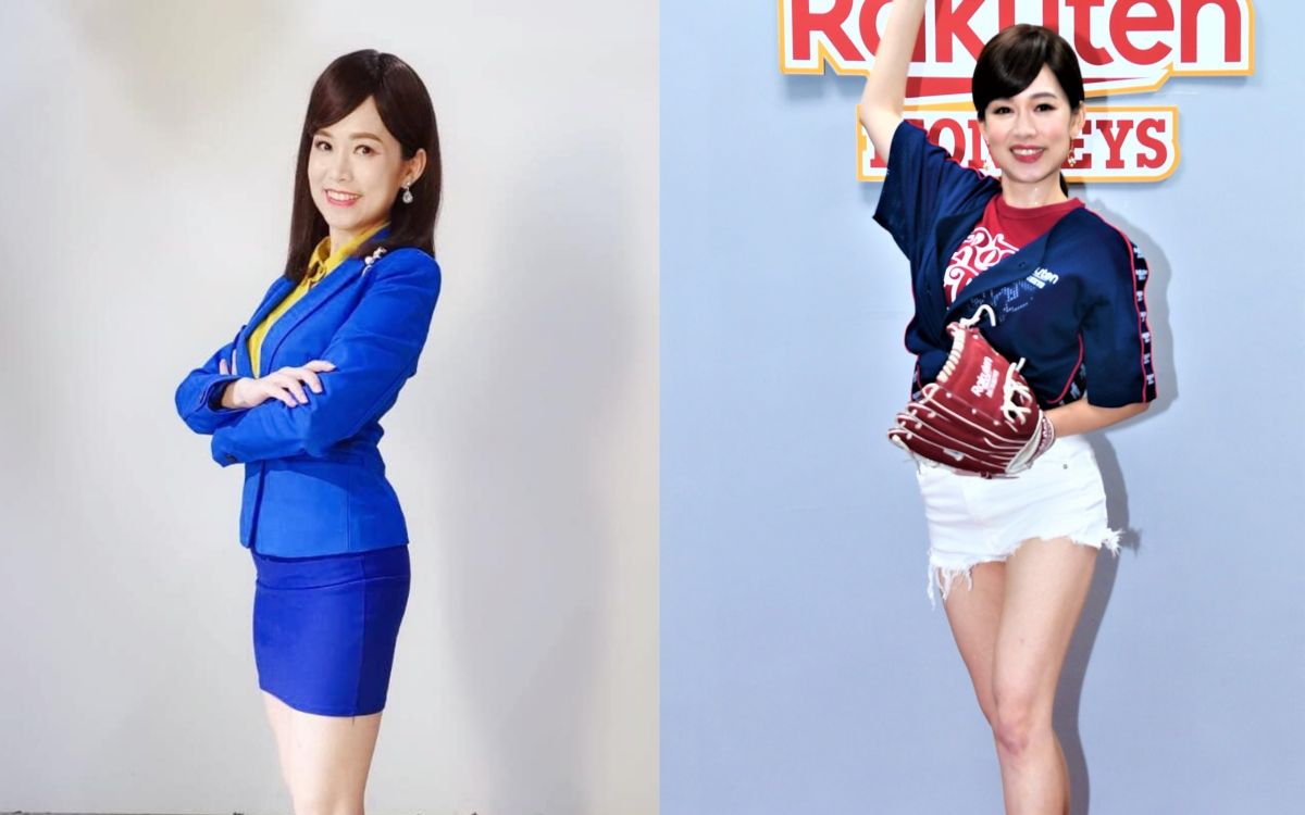 ▲美女主播連昭慈化身開球嘉賓。（圖／華視提供、連昭慈臉書） 