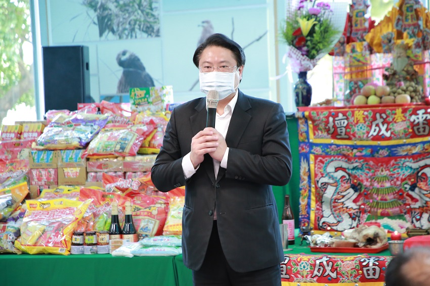 ▲基隆市長林右昌17日下午在基隆市天外天焚化廠舉行祈福淨爐儀式。(圖/基隆市政府提供)