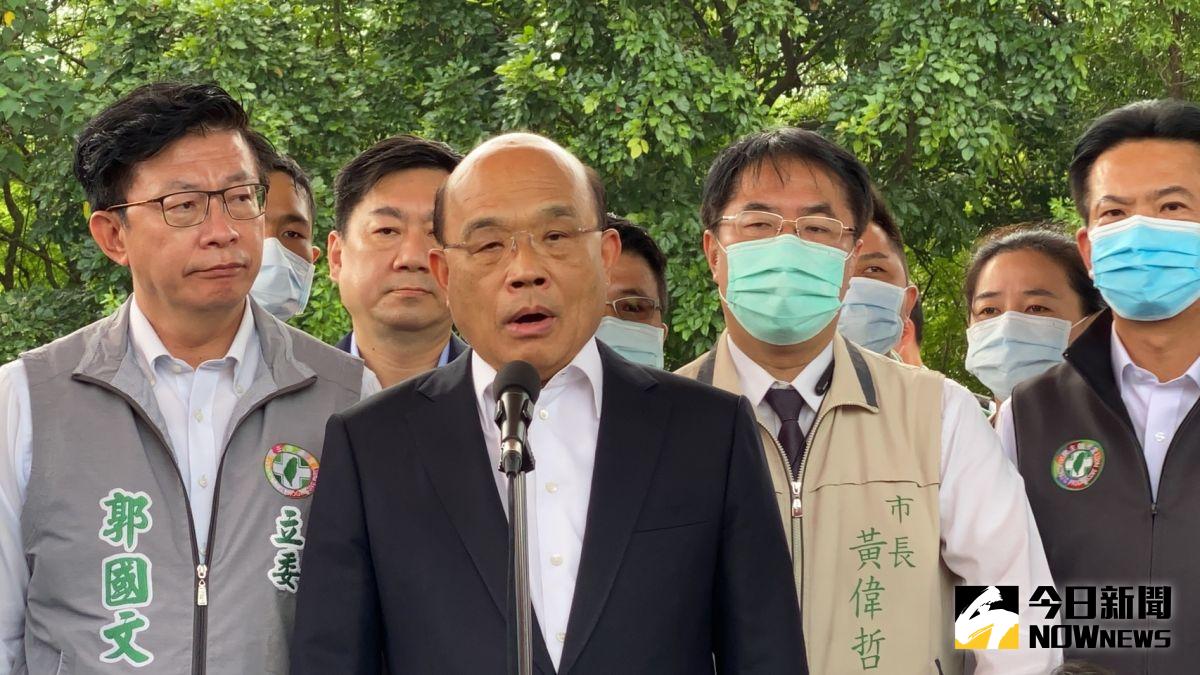 ▲議員烏龍爆料假三倍券遭法辦，行政院長蘇貞昌表示，「剛好而已」。（圖／記者陳聖璋攝，2020.08.18）