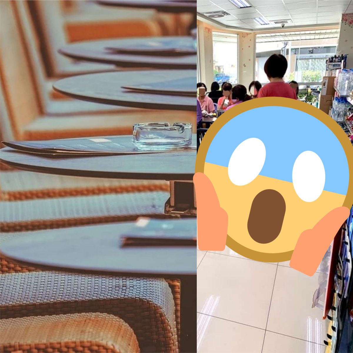 ▲許多便利商店有座位區，提供客人一個舒適的環境，但這也導致「霸佔座位」的情況發生。就有網友分享，在超商遇見的誇張佔位。（示意圖／翻攝自《pixabay》及《爆怨公社》 ）