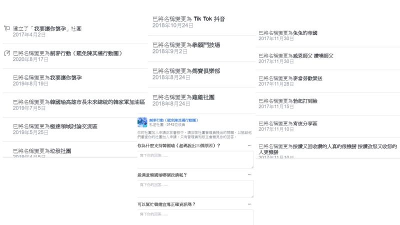 ▲此社團創立名稱為「我要讓你懷孕」,後來改名超過10次,曾用過「雞雞社團」、「媽寶俱樂部」、「勃起打到臉」等名稱,讓溫朗東啼笑皆非。(圖/翻攝自溫朗東臉書)