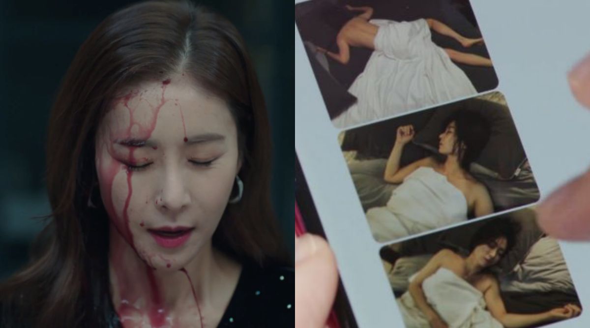 ▲劇中，韓多感（左）拿宋玧妸被偷拍的裸照羞辱對方。（圖／愛奇藝台灣站）