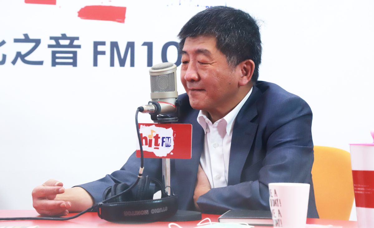 ▲中央流行疫情指揮中心指揮官陳時中，受邀接受廣播節目專訪。(圖／攝影記者葉政勳拍攝)
