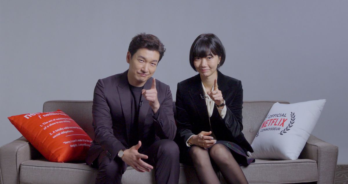 ▲曹承佑（左）開心跟裴斗娜再合作，肉麻告白讓女生不敢相信。（圖／Netflix）