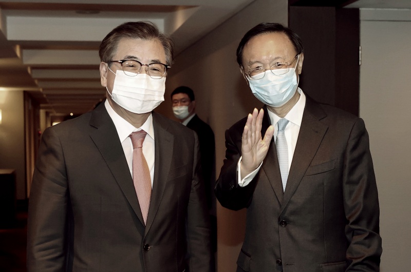 ▲中共中央政治局委員楊潔篪本月21日抵達韓國釜山,圖為他
