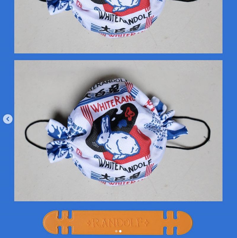 ▲一位菲律賓設計師突發奇想的根據大白兔牛奶糖的糖果紙包裝設計出系列口罩。（圖／翻攝自IG）