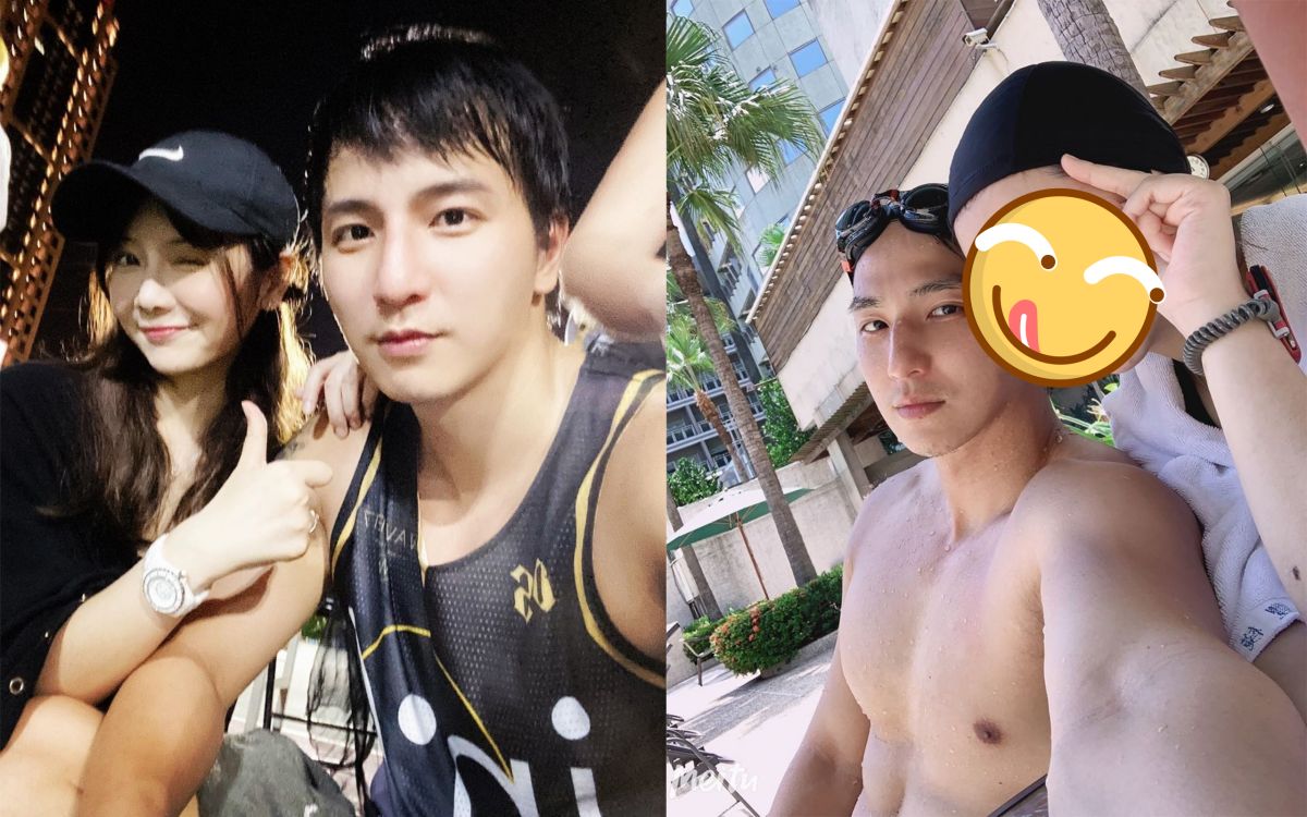 ▲小煜（右圖左）情人節放閃，嫩妻素顏模樣曝光。（圖／小煜IG）