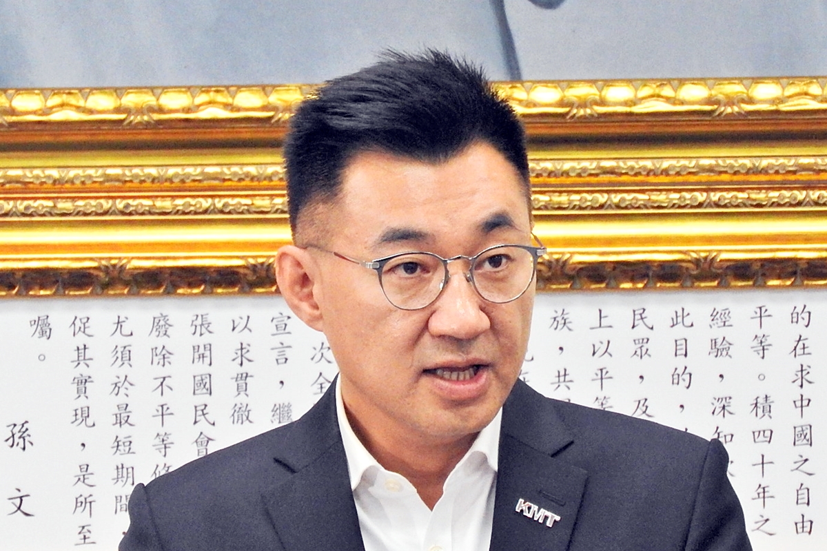 ▲國民黨主席江啟臣26日在中常會上公開聲援馬英九，他表示「國民黨不怕當示警的烏鴉」。(圖 / 記者陳弘志攝，2020.08.26)