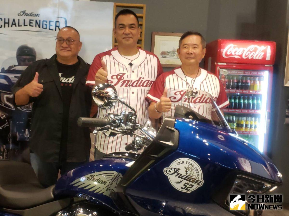 ▲陳金鋒參加印第安機車一日店長活動。（圖／黃建霖攝）