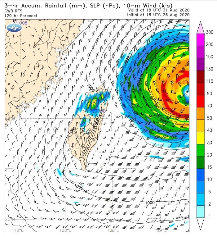 ▲氣象局長鄭明典貼出梅莎颱風預測圖，盼颱風能遠遠地通過就好。（圖／擷取自鄭明典臉書）
