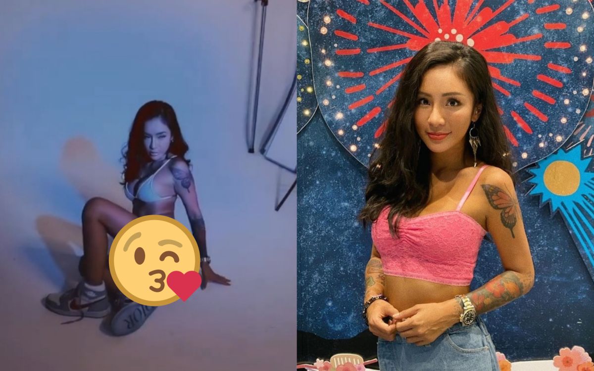 ▲國光女神梁云菲辣穿比基尼跳舞，心機設計出賣翹臀。（圖／梁云菲IG）