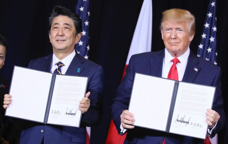▲安倍晉三與美國總統川普關係友好。(圖/美聯社/達志影像)