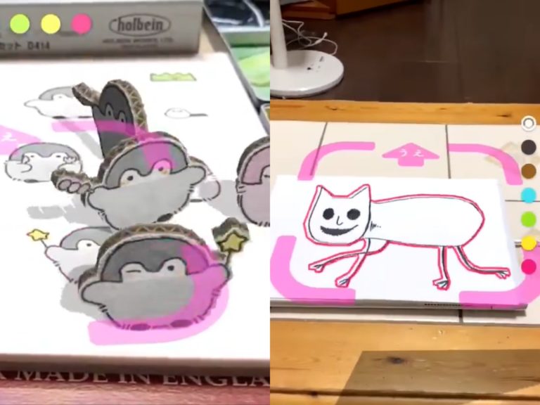 日本網友忙用AR召喚紙上小生物復活　一見貓咪網笑瘋！
