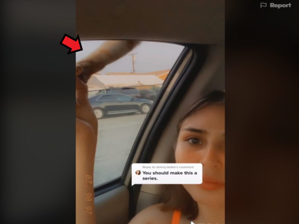 女子在車內吃東西遇「毛毛怪手」騷擾（圖／翻攝自Tik Tok@krnwalls）