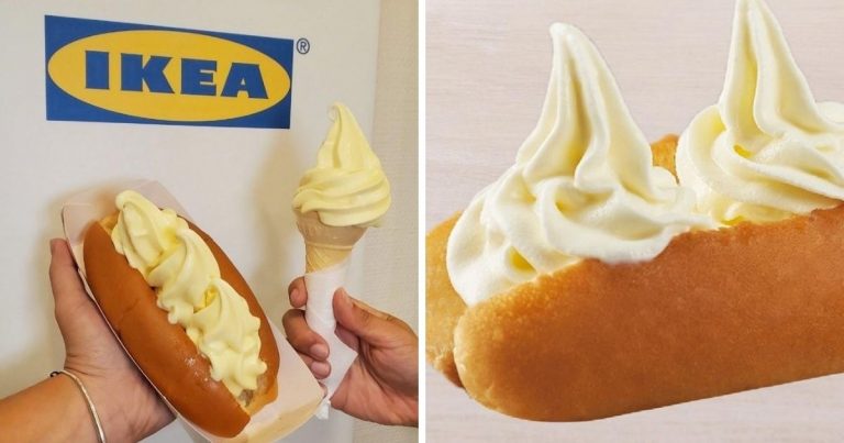 ▲瑞典知名家居品牌IKEA近日推出美食新產品「冰狗」｜the Swedish furniture giant IKEA recently launched a new snack item, “Ice Dog”, a hot dog burger with ice cream in the middle. (Courtesy of IKEA Taiwan)