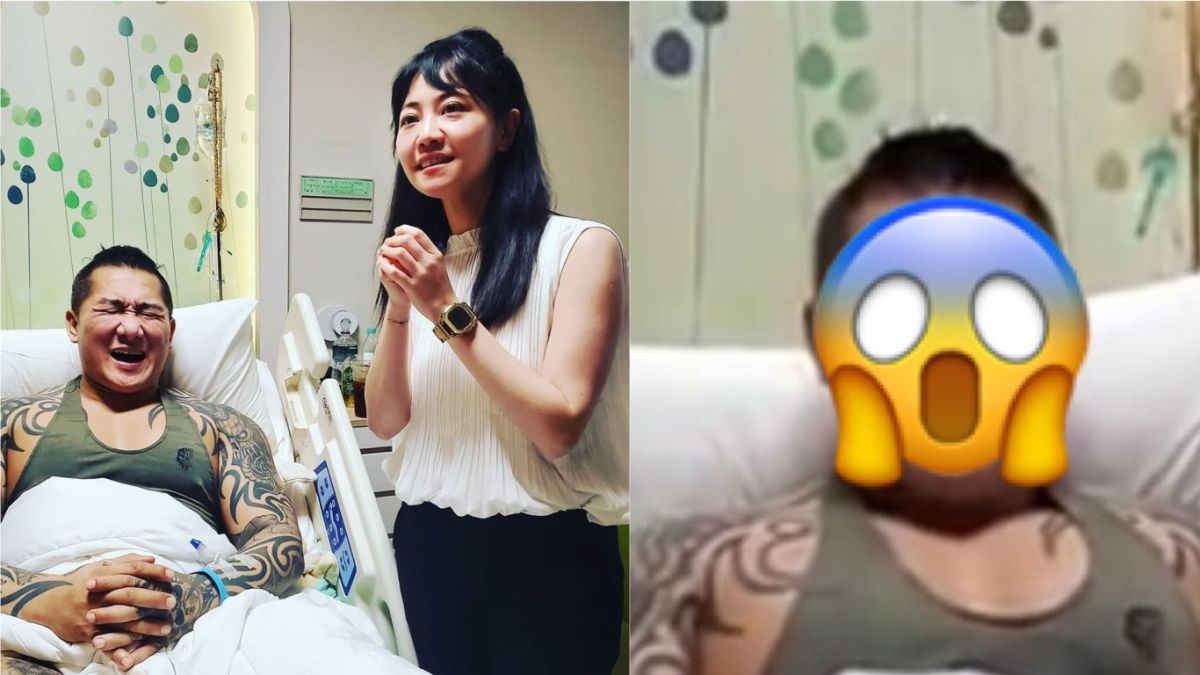 ▲館長上月28日遭人連開3槍，立委高嘉瑜今天就到醫院「獻聲祝福」，不過一開口館長的表情卻逐漸母湯，粉絲們也紛紛開玩笑要她「閉金口」。（圖／翻攝自館長臉書《飆悍》）