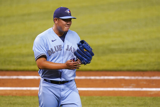 ▲藍鳥隊日籍投手山口俊。（圖／美聯社／達志影像）